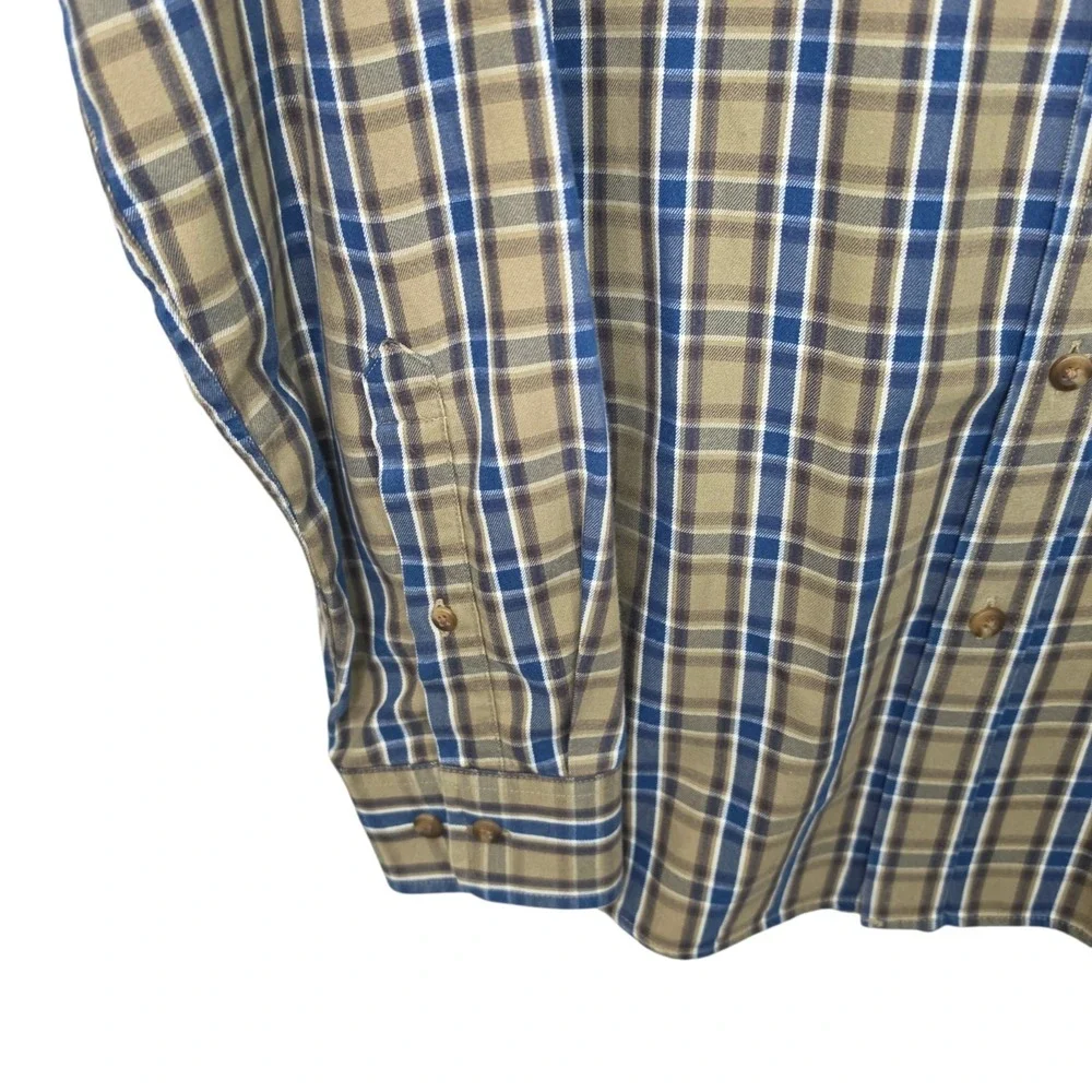 Banana Republic Shirt Mens‎ Large Blue Plaid Button Up Slim Fit Long Sleeve